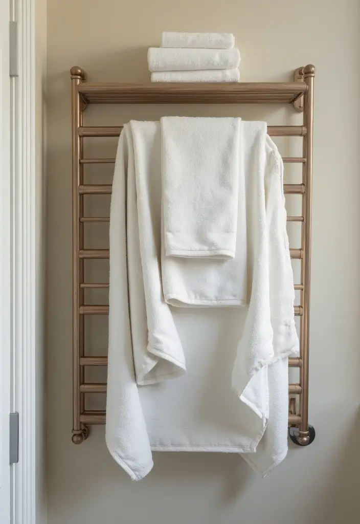28 Simple Small Bathroom Ideas That Save Space - 26. Wall-Mounted Towel Rack