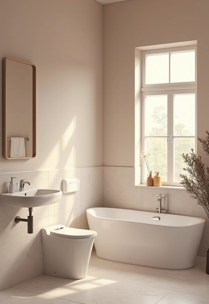 28 Simple Small Bathroom Ideas That Save Space - 28. Calming Color Schemes