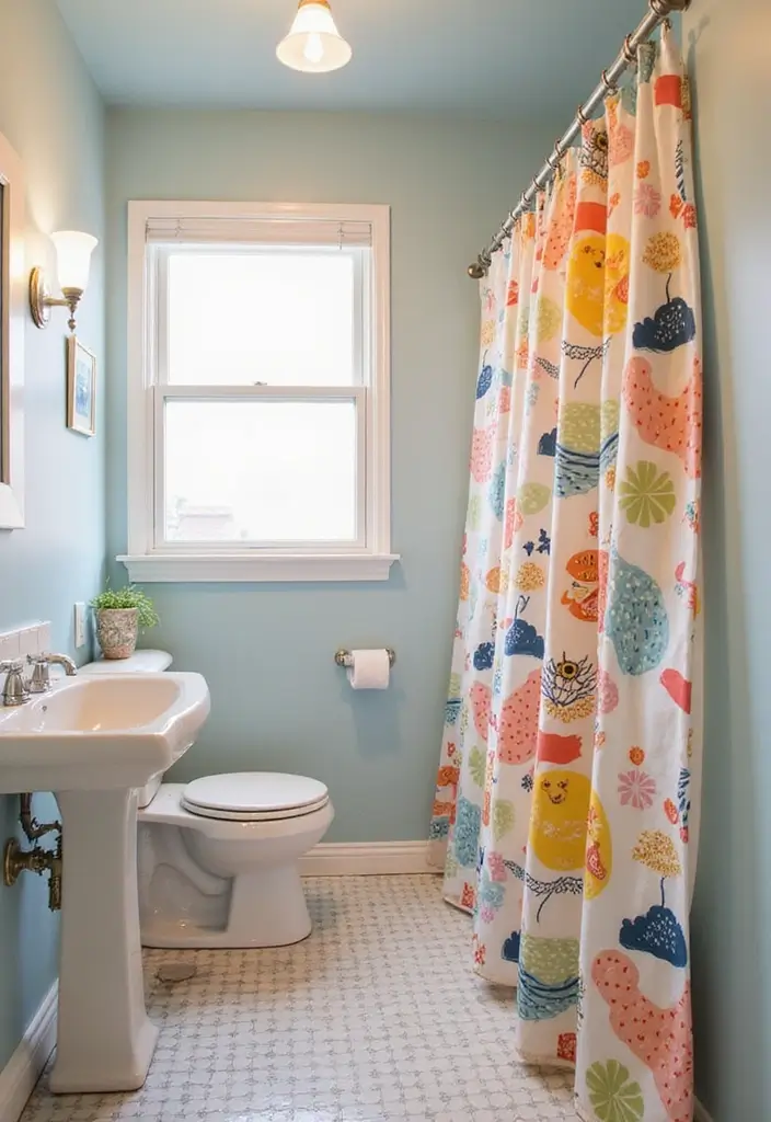 28 Simple Small Bathroom Ideas That Save Space - 3. Use a Shower Curtain Instead of a Door