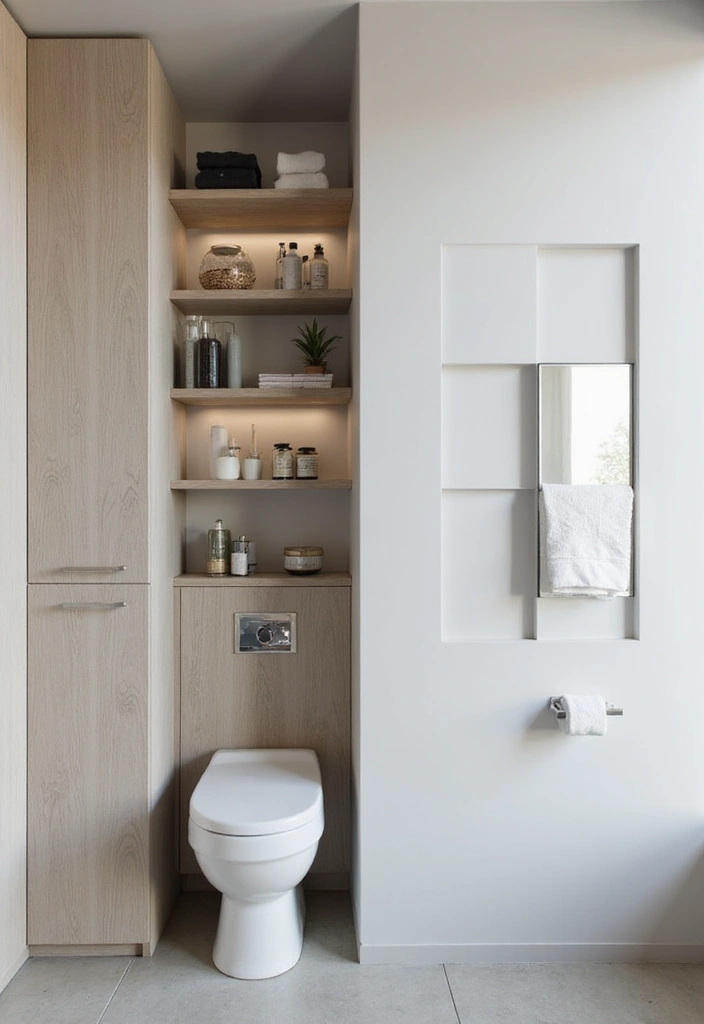 28 Simple Small Bathroom Ideas That Save Space - 9. Create Niche Shelving