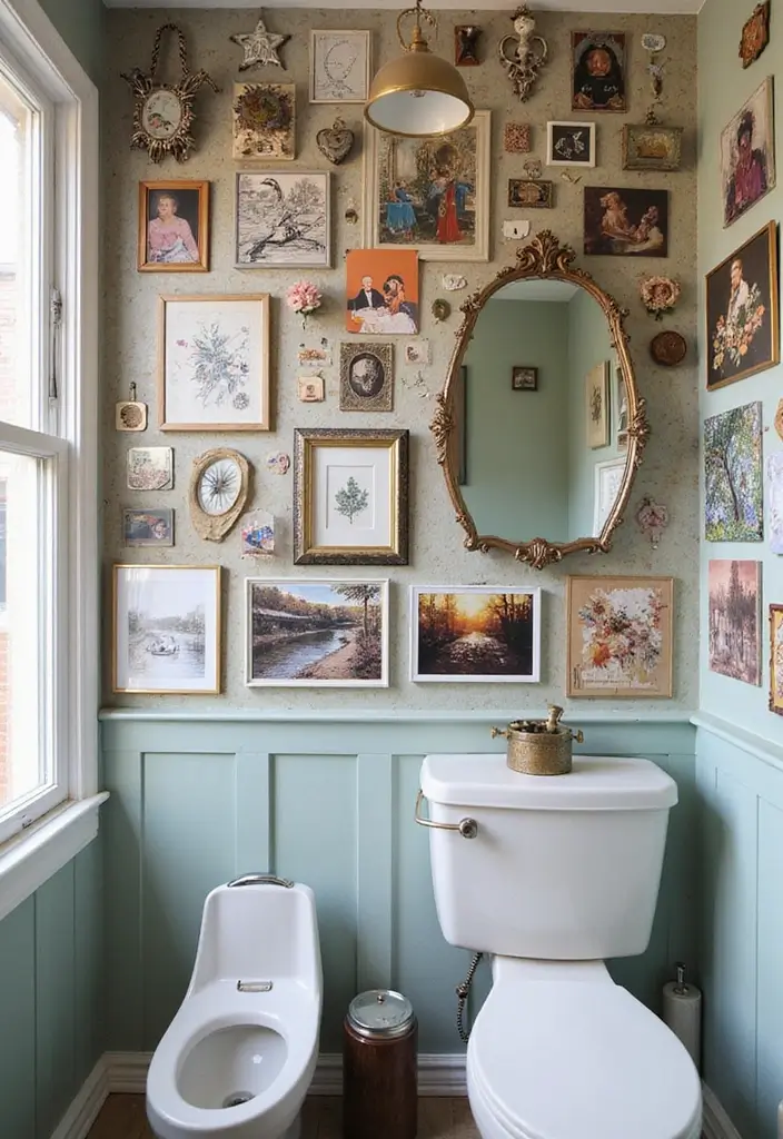 28 Small Bathroom Wall Decor Ideas To Elevate The Space - 18. Collage Wall Art