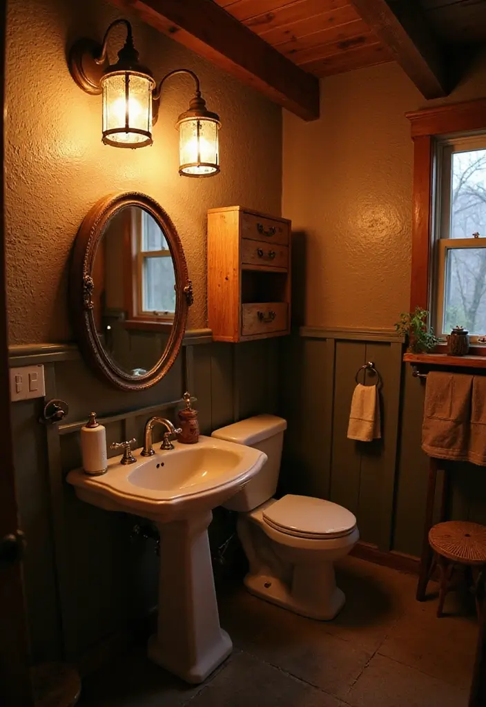 28 Vintage Bathroom Light Fixtures That Bring Character - 20. Vintage Lantern Wall Lights