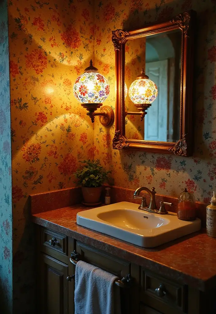 28 Vintage Bathroom Light Fixtures That Bring Character - 25. Vintage Mosaic Lamps