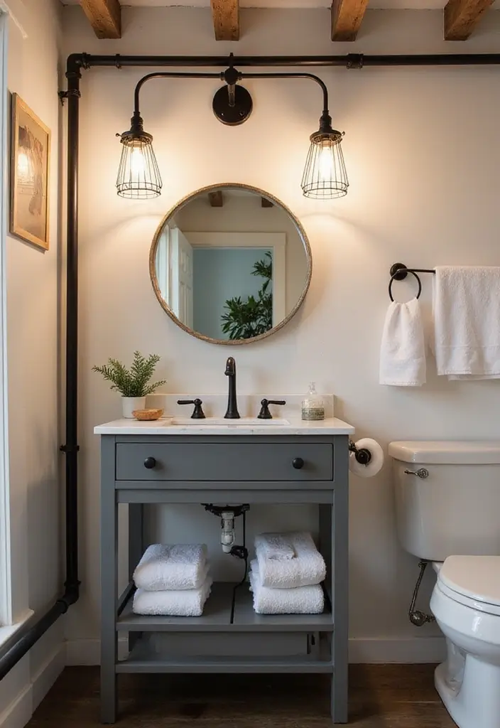 28 Vintage Bathroom Light Fixtures That Bring Character - 3. Vintage Industrial Cage Lights