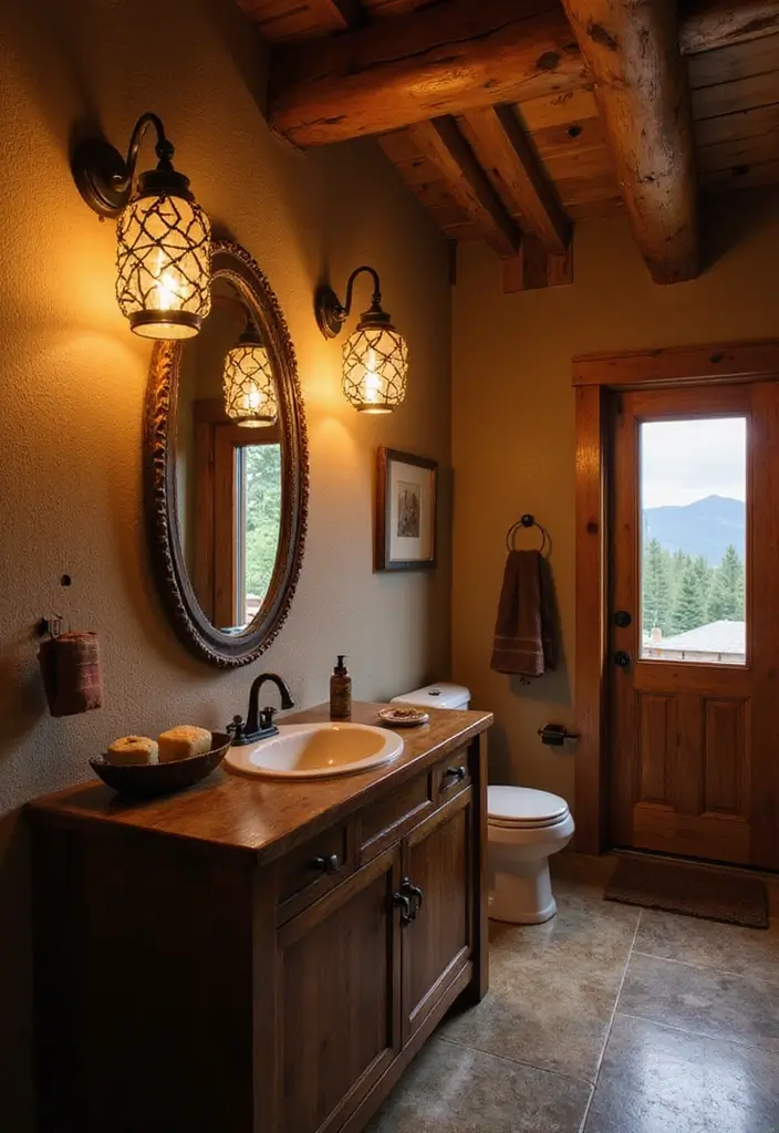 28 Vintage Bathroom Light Fixtures That Bring Character - 5. Rustic Lanterns