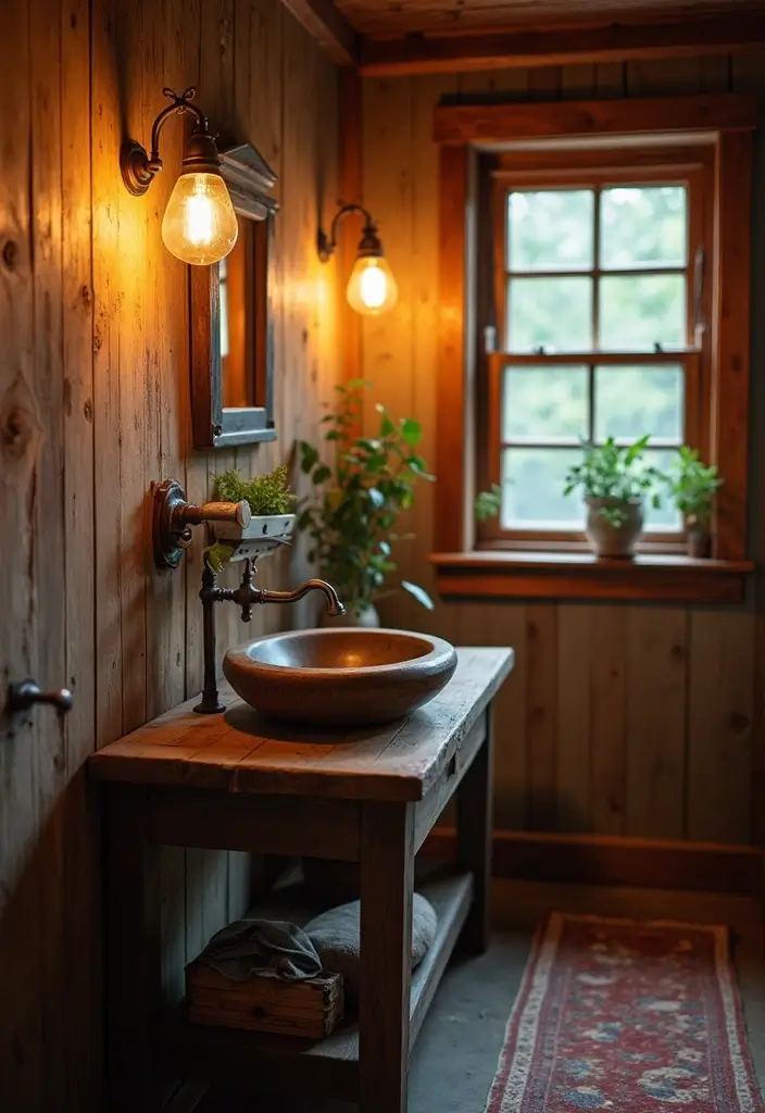 28 Vintage Bathroom Light Fixtures That Bring Character - 6. Reclaimed Wood Fixtures