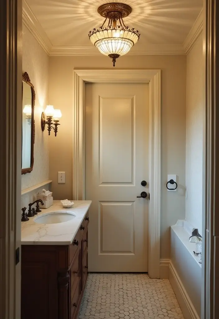 28 Vintage Bathroom Light Fixtures That Bring Character - 8. Vintage Flush Mount Lights