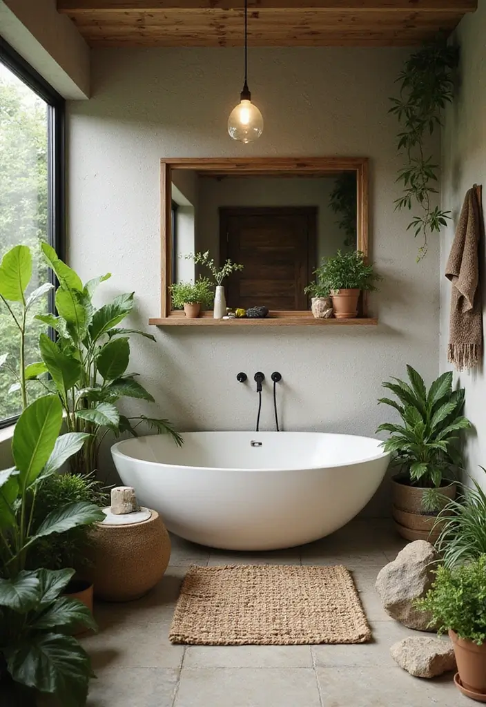 28 Women Bathroom Ideas Decor For Elegant Spaces - 11. Nature-Inspired Decor