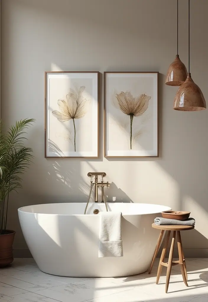 28 Women Bathroom Ideas Decor For Elegant Spaces - 6. Elegant Wall Art