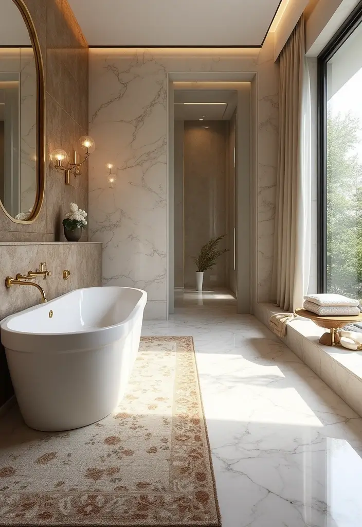 28 Women Bathroom Ideas Decor For Elegant Spaces - 9. Luxurious Flooring