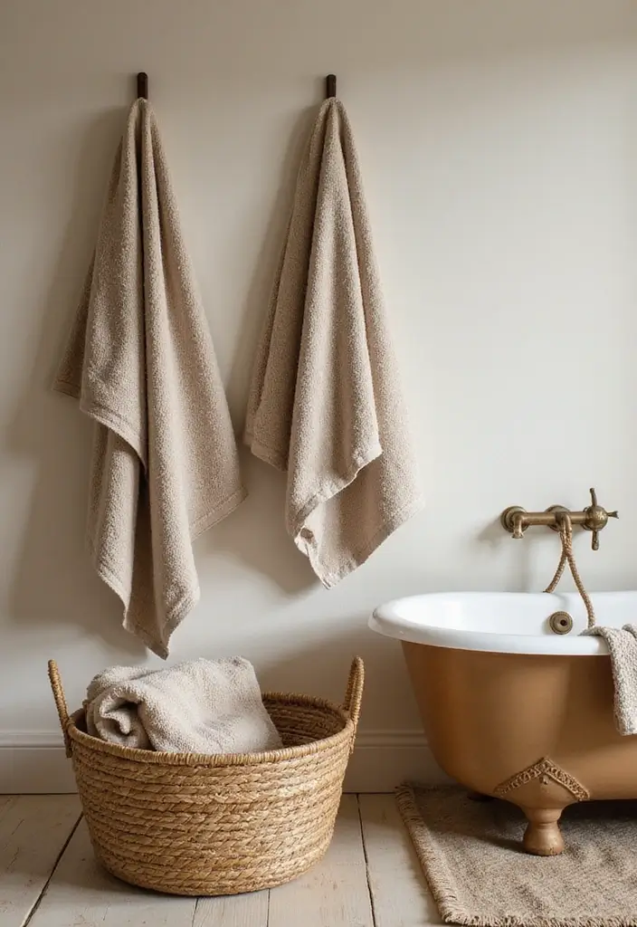 29 Apartment Aesthetic Bathroom Ideas For Modern Living - 7. Textured Fabrics