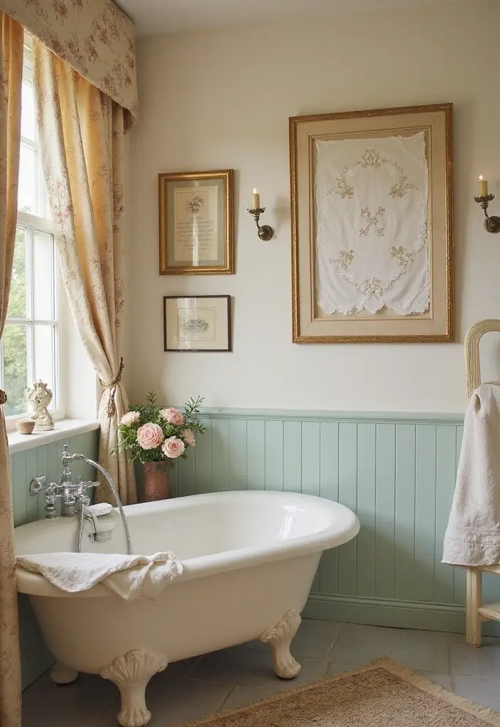 29 Bathroom Artwork Ideas That Add Character - 15. Embroidered Vintage Handkerchiefs