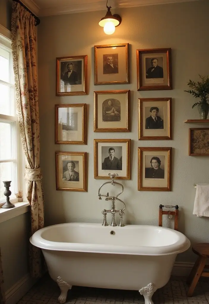 29 Bathroom Artwork Ideas That Add Character - 22. Vintage Photography as Wall Art