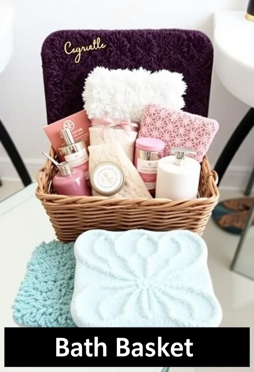 29 Bathroom Gift Basket Ideas That Feel Luxurious - 27. Chic Bath Accessories Basket
