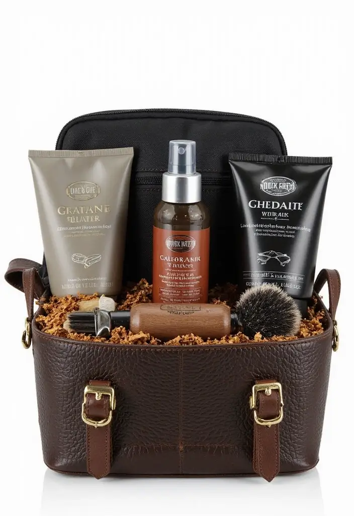 29 Bathroom Gift Basket Ideas That Feel Luxurious - 9. Men's Grooming Basket