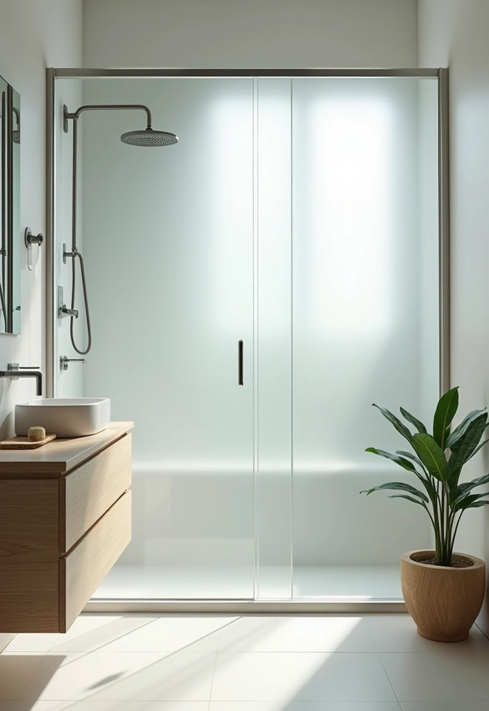29 Bathroom Window Ideas That Let In Light - 1. Frosted Glass Panels