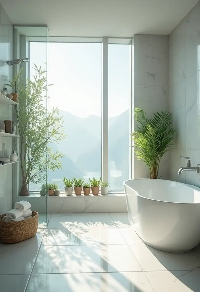 29 Bathroom Window Ideas That Let In Light - 10. Clear Glass Windows
