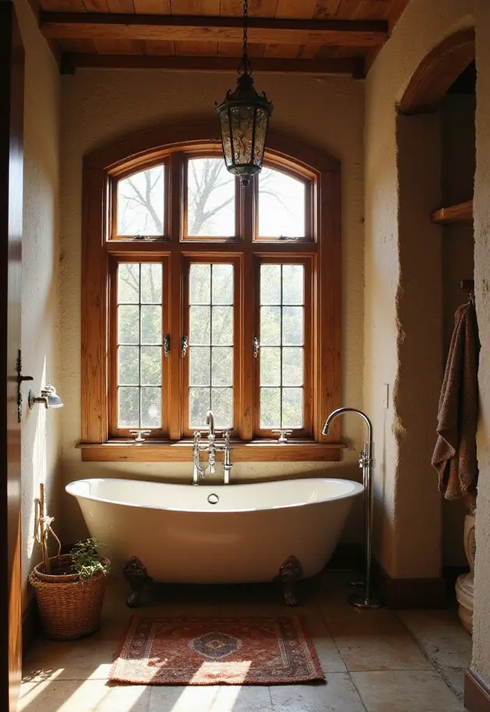 29 Bathroom Window Ideas That Let In Light - 14. Wood Frame Windows