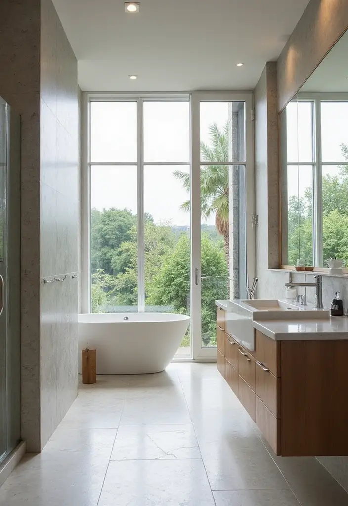 29 Bathroom Window Ideas That Let In Light - 17. Vertical Windows