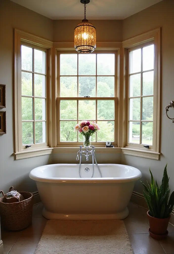 29 Bathroom Window Ideas That Let In Light - 20. Bay Windows