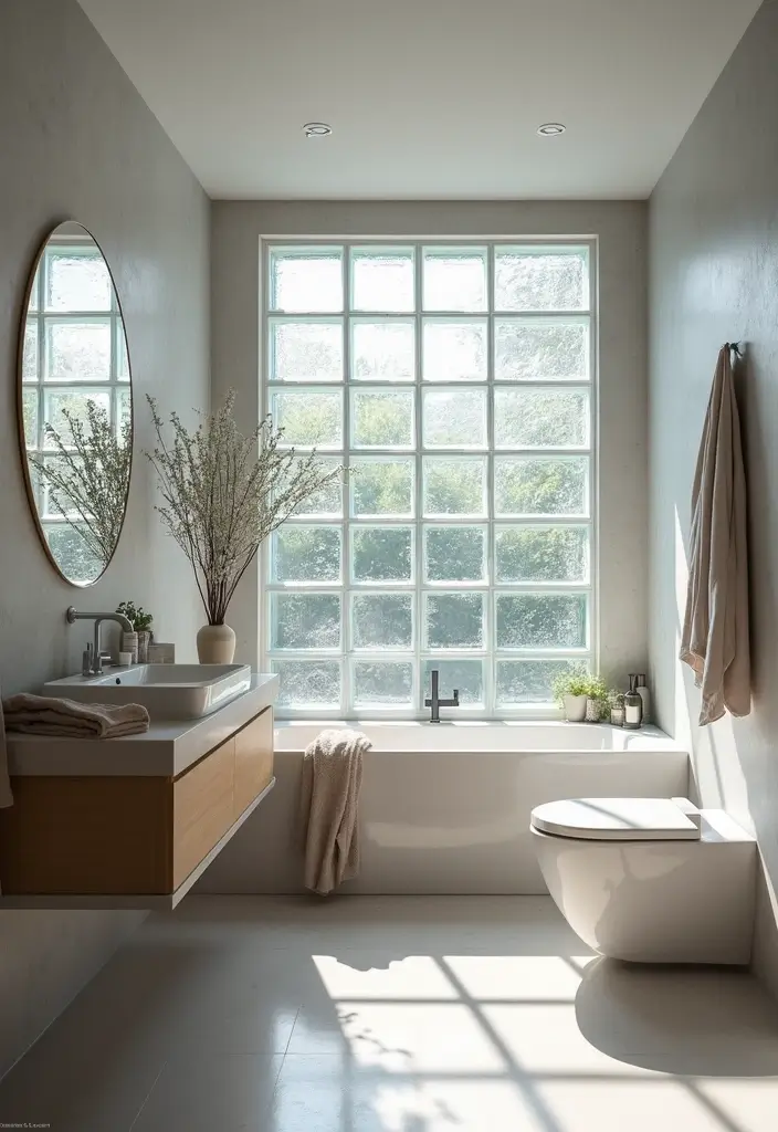 29 Bathroom Window Ideas That Let In Light - 22. Glass Block Windows