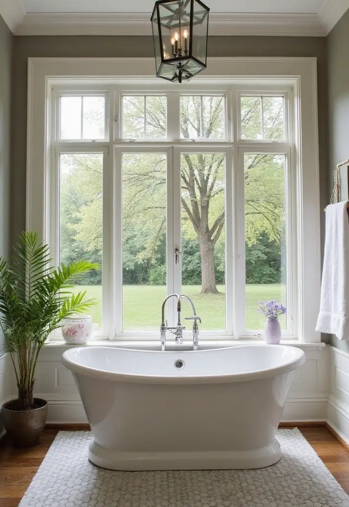 29 Bathroom Window Ideas That Let In Light - 24. French Windows