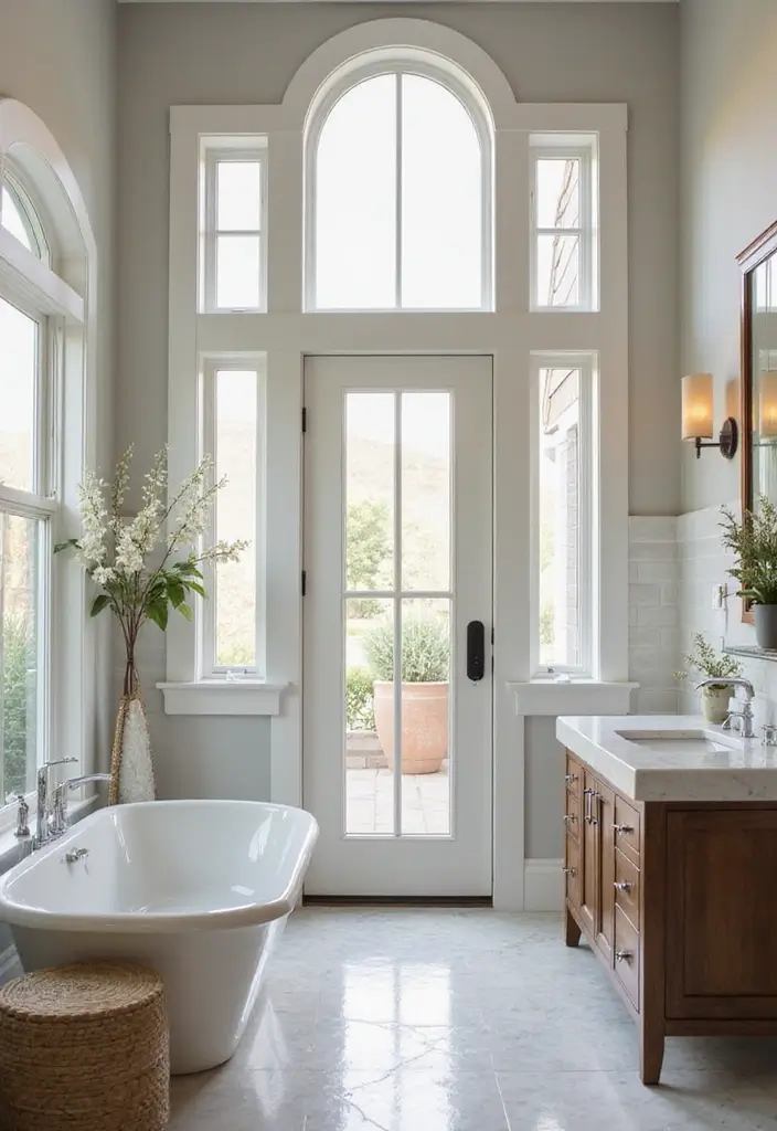 29 Bathroom Window Ideas That Let In Light - 3. Transom Windows