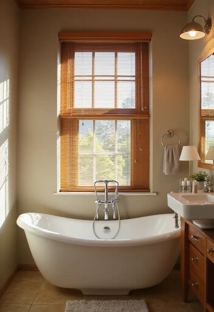 29 Bathroom Window Ideas That Let In Light - 6. Blinds and Shades