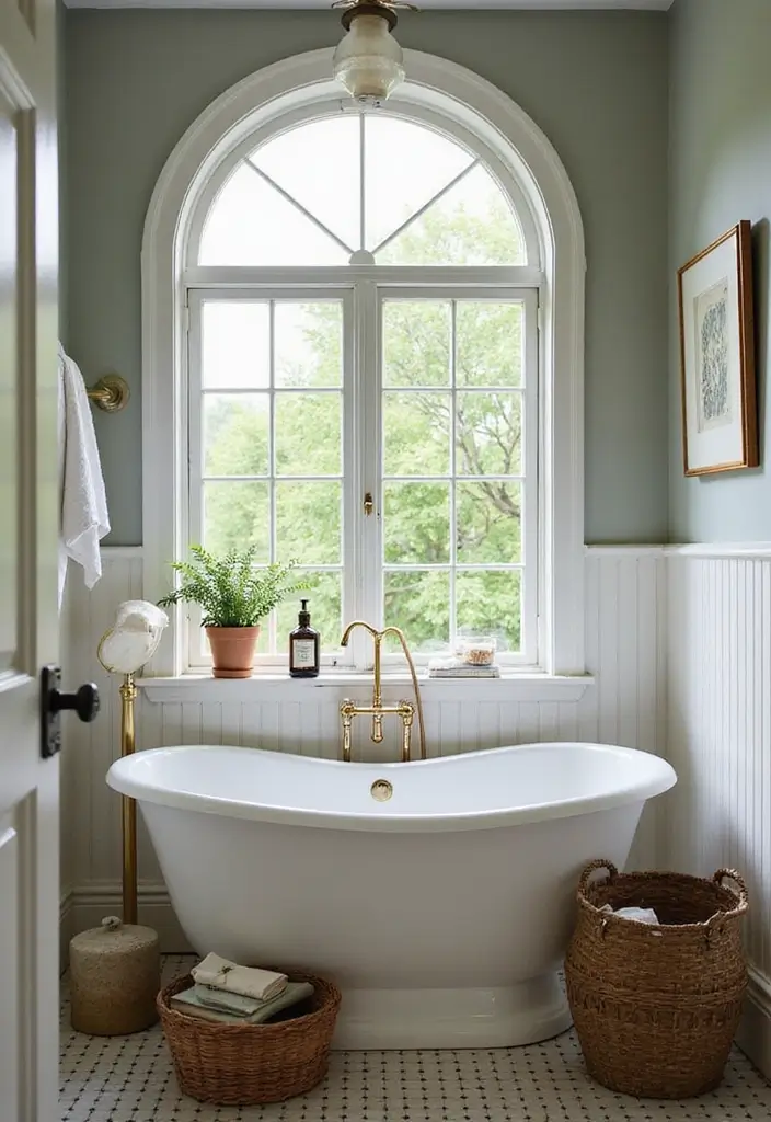 29 Bathroom Window Ideas That Let In Light - 9. Round or Arched Windows