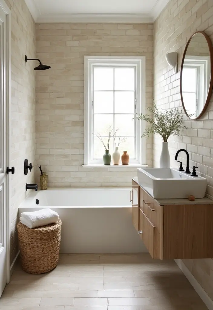 29 Beige Bathroom Tile Ideas That Feel Warm And Timeless - 1. Classic Subway Tiles