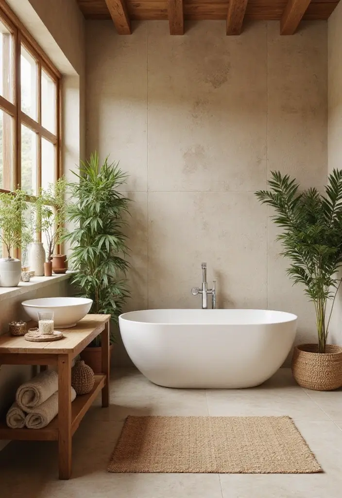 29 Beige Bathroom Tile Ideas That Feel Warm And Timeless - 5. Earthy Tones and Textures