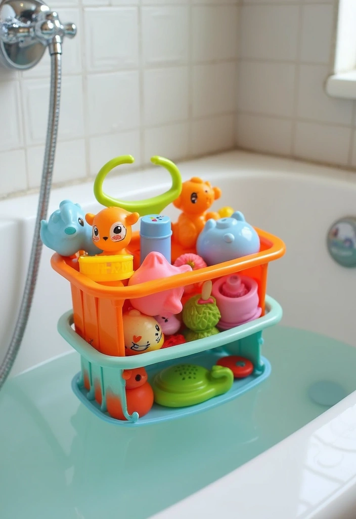 29 Girls Bathroom Organization Ideas That Actually Work - 10. Bath Toy Organizer