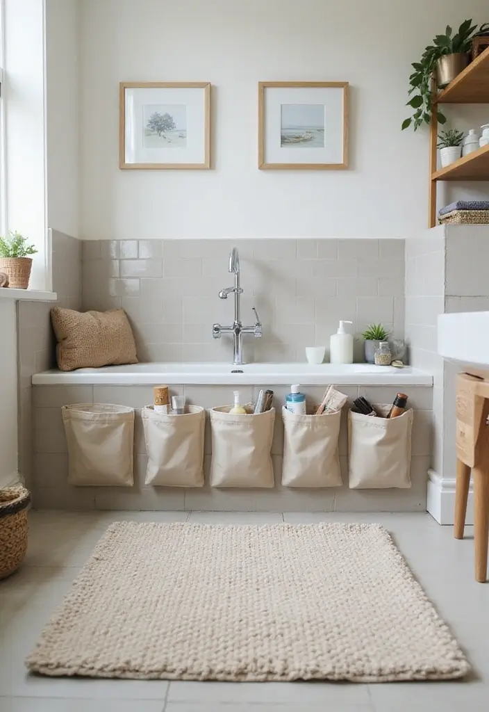 29 Girls Bathroom Organization Ideas That Actually Work - 11. Stylish Bath Mat with Storage