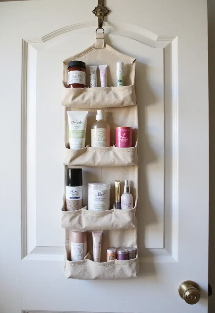 29 Girls Bathroom Organization Ideas That Actually Work - 12. Hanging Vanity Organizer