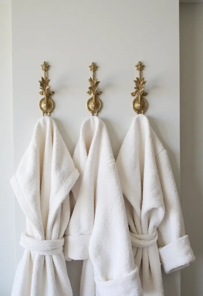 29 Girls Bathroom Organization Ideas That Actually Work - 13. Bathrobe Hooks
