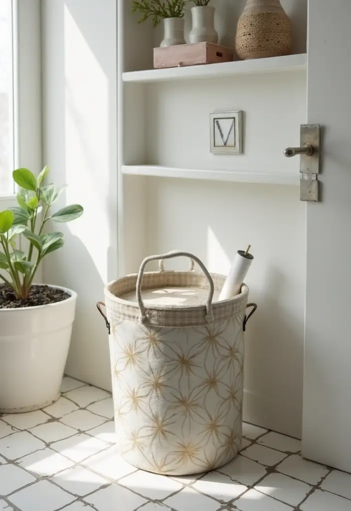 29 Girls Bathroom Organization Ideas That Actually Work - 18. Stylish Waste Baskets