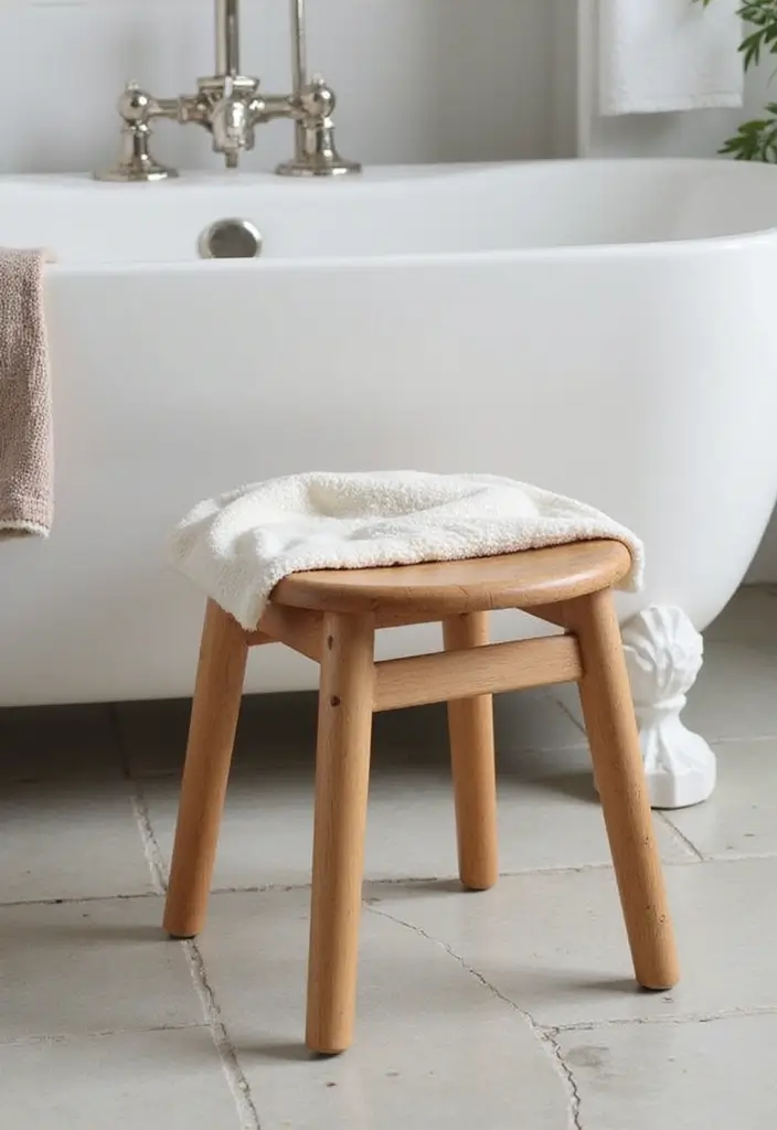 29 Girls Bathroom Organization Ideas That Actually Work - 21. Compact Bathroom Stool