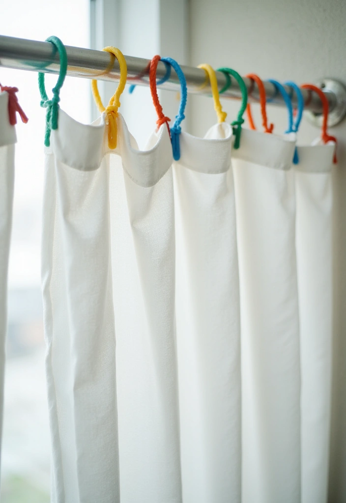 29 Girls Bathroom Organization Ideas That Actually Work - 26. Colorful Shower Hooks