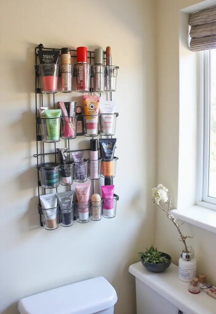 29 Girls Bathroom Organization Ideas That Actually Work - 6. Magnetic Makeup Holder