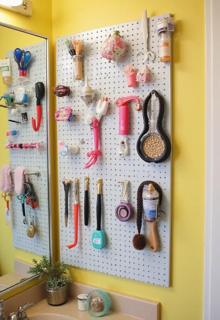 29 Girls Bathroom Organization Ideas That Actually Work - 7. Creative Wall Art Storage