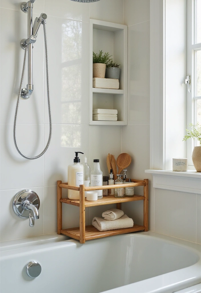 29 Girls Bathroom Organization Ideas That Actually Work - 8. Stylish Shower Caddy