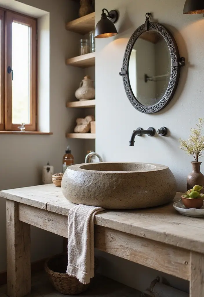 29 Modern Western Bathroom Designs With Rustic Charm - 10. Unique Sinks
