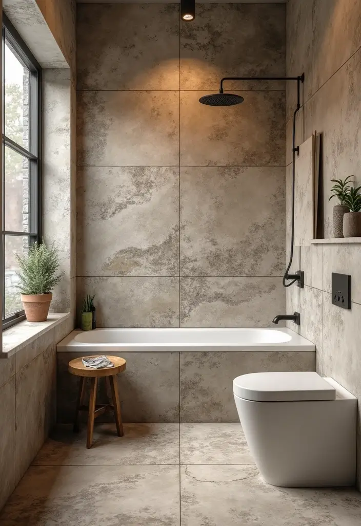 29 Modern Western Bathroom Designs With Rustic Charm - 15. Rustic Grout and Tile Work