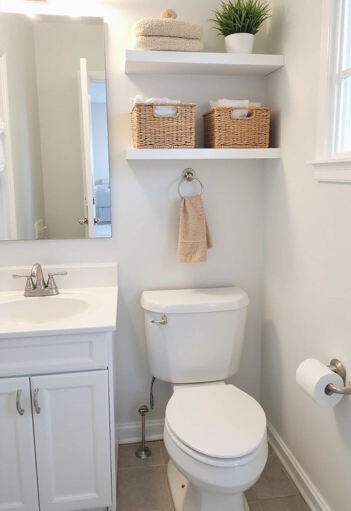29 Powder Bathroom Ideas That Impress Guests - 9. Functional Storage Solutions