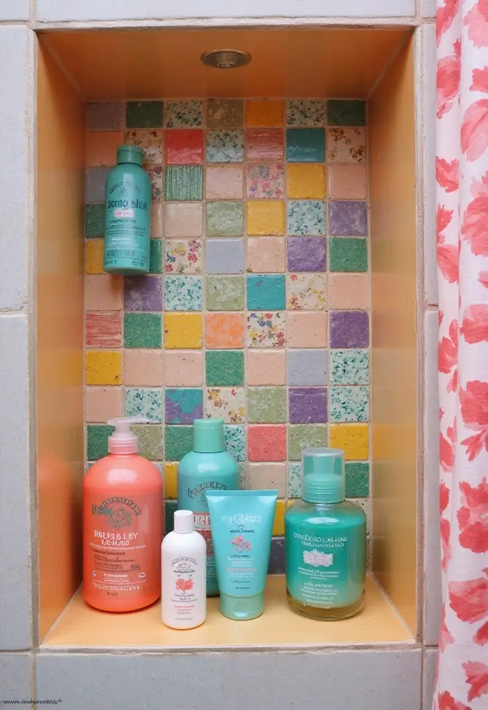29 Quirky Bathroom Ideas That Add Personality - 13. Playful Shower Niche