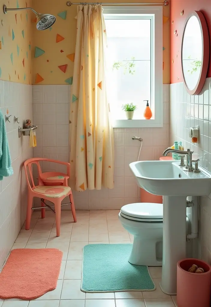 29 Quirky Bathroom Ideas That Add Personality - 25. Playful Shower Mats