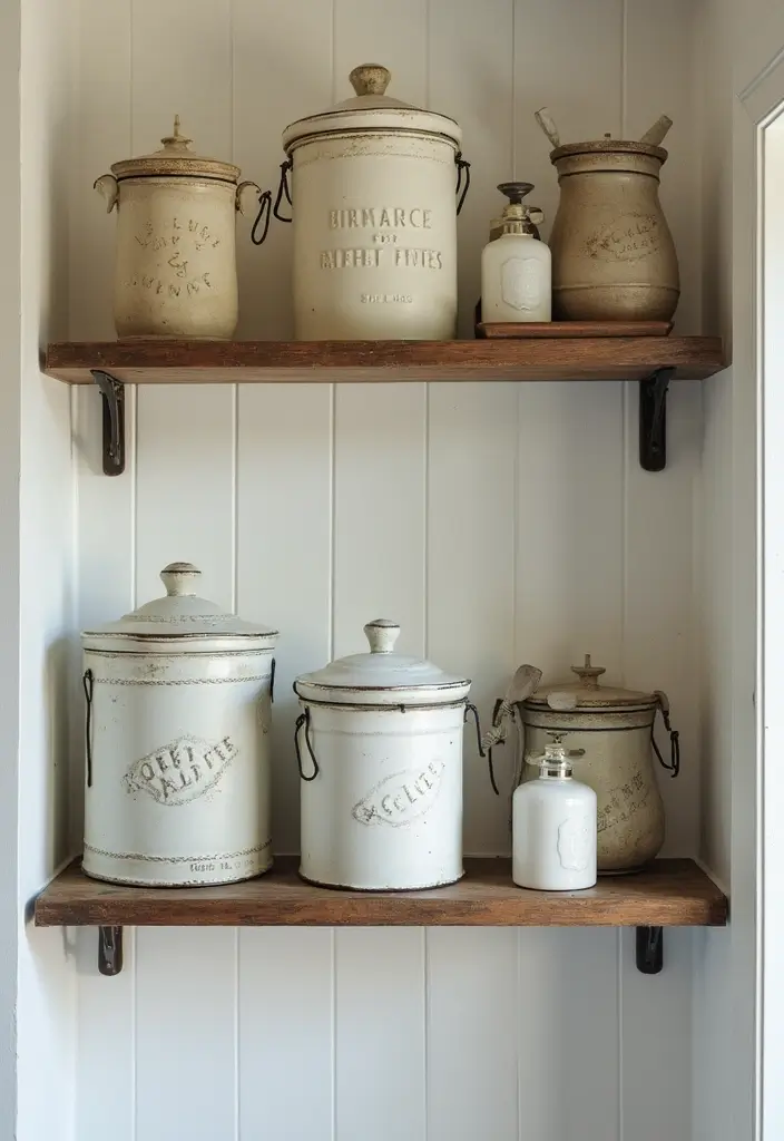 29 Quirky Bathroom Ideas That Add Personality - 26. Vintage Canisters