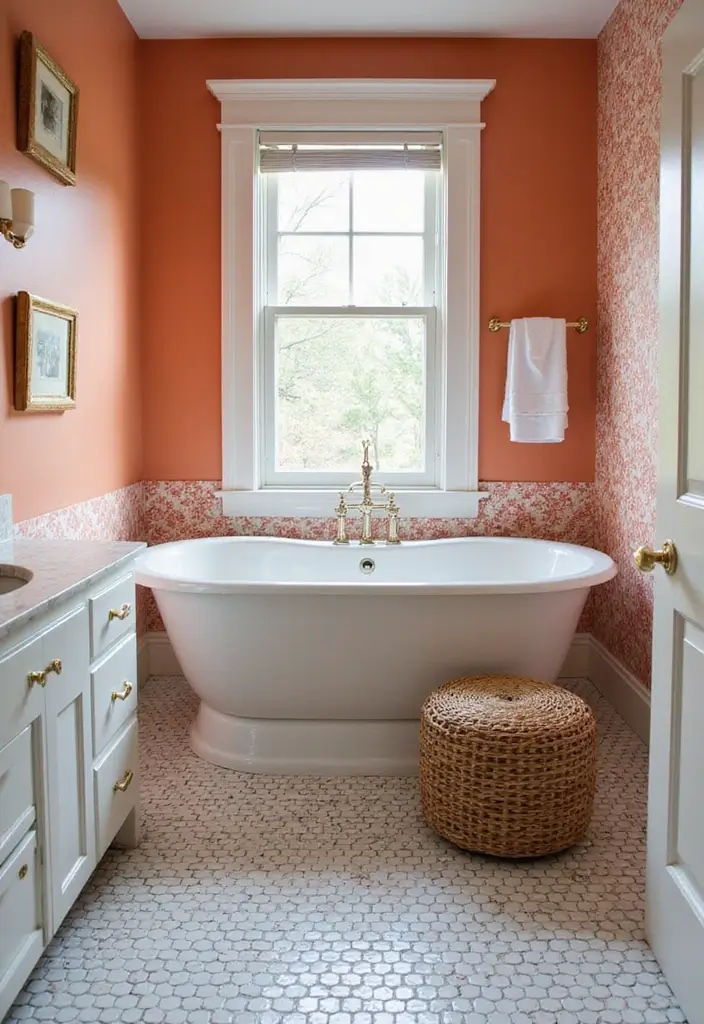 29 Quirky Bathroom Ideas That Add Personality - 28. Playful Accent Wall