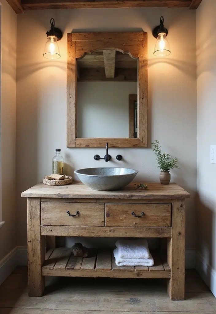 29 Rustic Bathroom Sink Ideas With Natural Charm - 11. Rustic Metal Sink