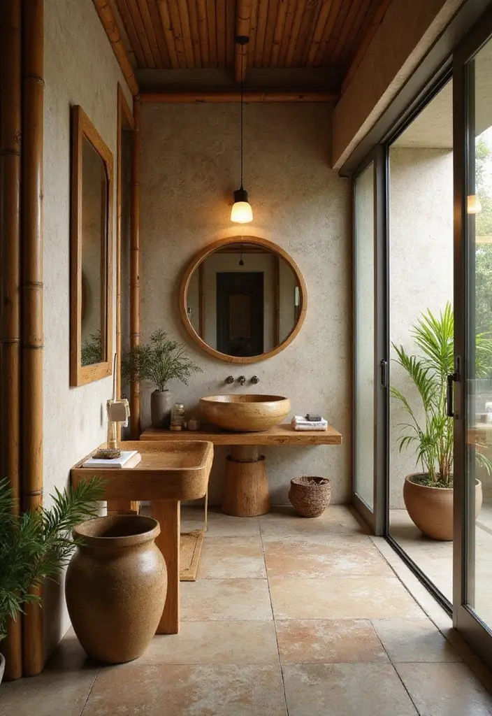 29 Simple Guest Bathroom Ideas That Feel Inviting - 1. Utilize Natural Materials